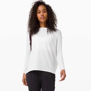 Lululemon LA Back in Action long sleeve - white with rainbow speckles - 6 or 8